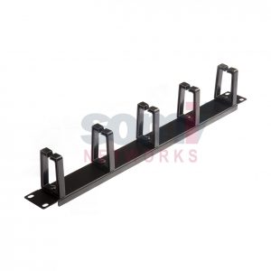 Cable management bar organiser 1U plastic rings 5 kabelių sutvarkymo panelė šukos kabeliu tvarkymo panele Kabeļu organizators ar plastika gredzeniem CMB-03