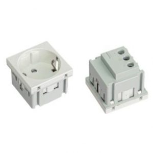 TS-1P-E 250V Shuko type socket 45x45mm