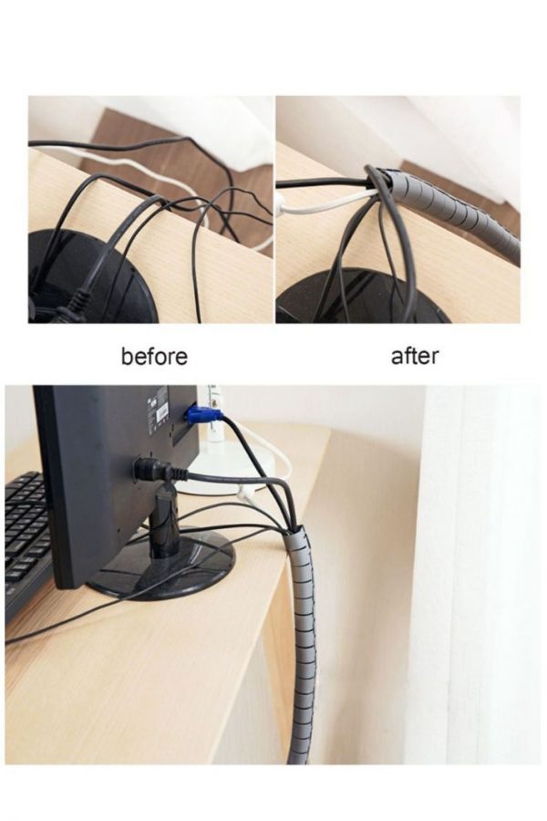 Spiral-Schlauch Zur Kabelverwaltung – 20 Mm, 2 M, Schwarz – Zum Ordnen Von Computer- & Autokabeln